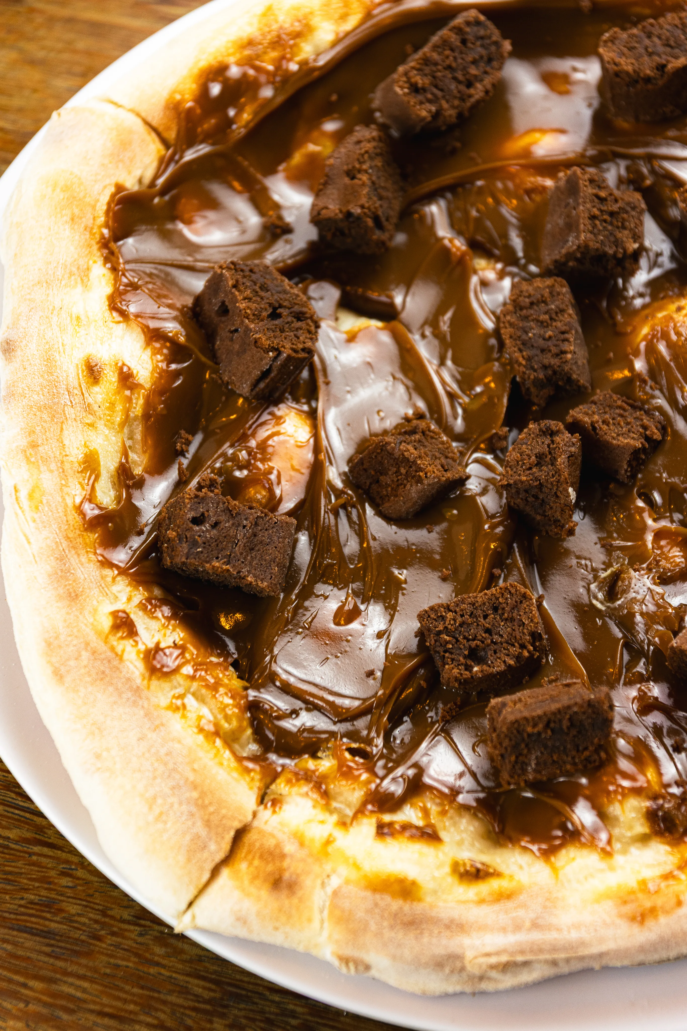 Pizza Brownie com Doce de Leite